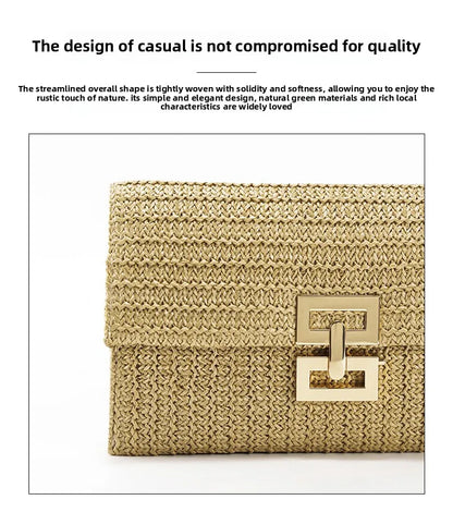 Straw Woven Clutch for Women Raffia Crochet Beach Rattan Causal Female Party Wedding Evening Bag New Summer Luxury Purse Handbag