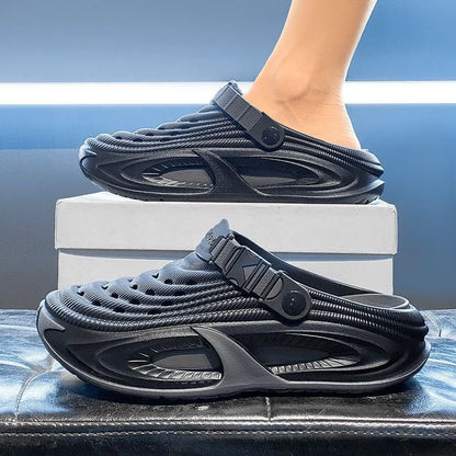 Mens Summer Clogs  Thick Sole Outdoor Beach Slides Non-slip Closed Toe Slippers For Men Women Driving Shoes Breathable Outdoor