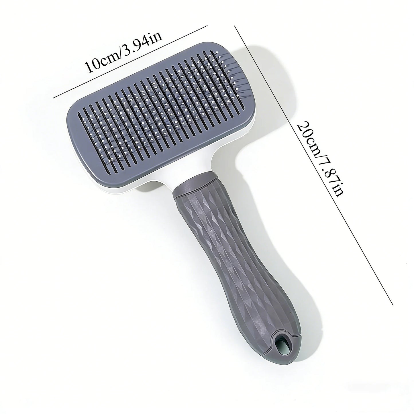 Pet Grooming Brush with One-Click Hair Removal, Bent Needle Massaging Comb for Dogs & Cats