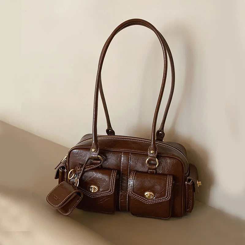 Luxury Boston Bags New Handbags For Women Trendy Commuting Versatile Handbag With Pendents Shoulder Crossbody Pillow Bags