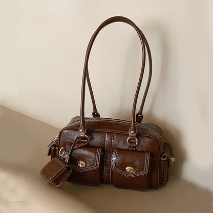 Luxury Boston Bags New Handbags For Women Trendy Commuting Versatile Handbag With Pendents Shoulder Crossbody Pillow Bags