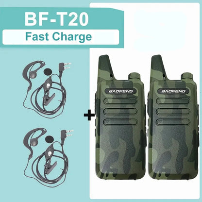 1/2PCS Baofeng BF-T20 Walkie Talkie Mini Micro USB Charging Portable Two Way Radios Upgrade Of BF-C9 KD-C1 For Hunting Kid’s Toy