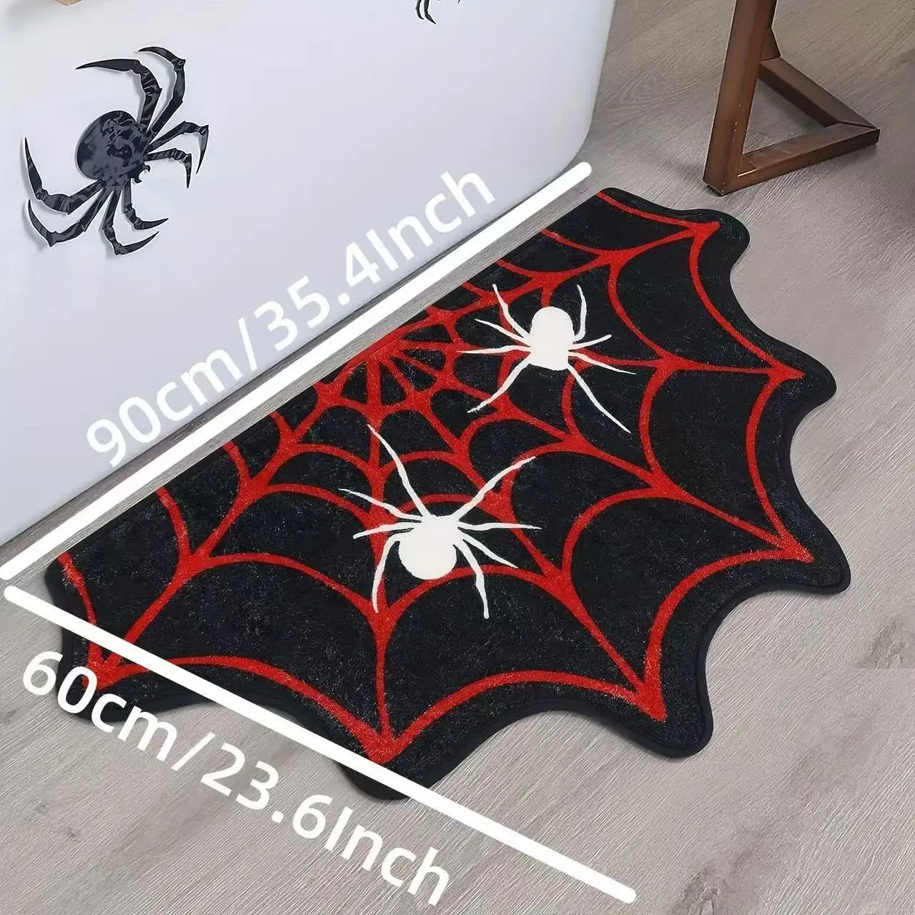 VIAKMA Halloween Spider Web Decorative Carpet Bathroom Non Slip Absorbency Foot Mat Living Room Porch Bedroom Door Mat