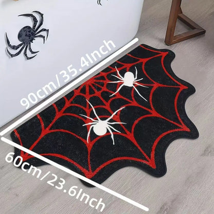 VIAKMA Halloween Spider Web Decorative Carpet Bathroom Non Slip Absorbency Foot Mat Living Room Porch Bedroom Door Mat