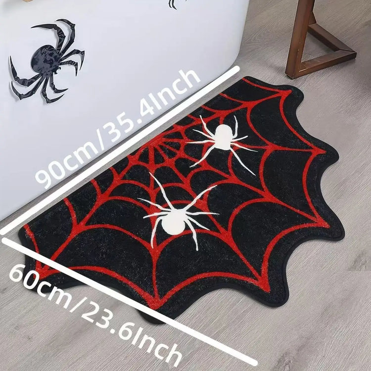 VIAKMA Halloween Spider Web Decorative Carpet Bathroom Non Slip Absorbency Foot Mat Living Room Porch Bedroom Door Mat