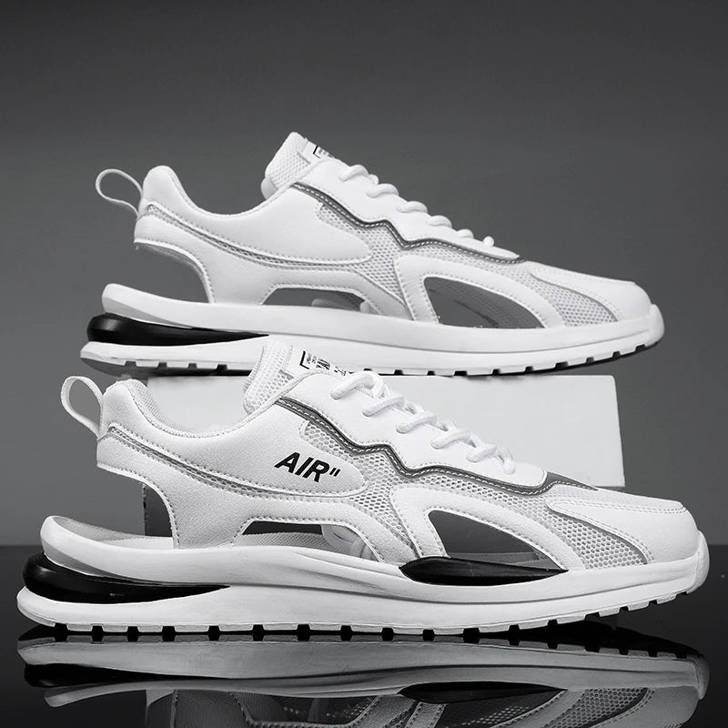 Summer Men Hollow Sandal Sneakers Breathable Mesh Platform Quick-Dry Casual Walking Shoes Non Slip Light Outdoor Beach Trainers