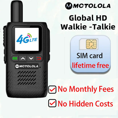 MOTOLOLA 4G PoC Radio Global Walkie Talkie with Lifetime Free SIM Card for 5000 Kilometers Long Distance Hiking and Camping