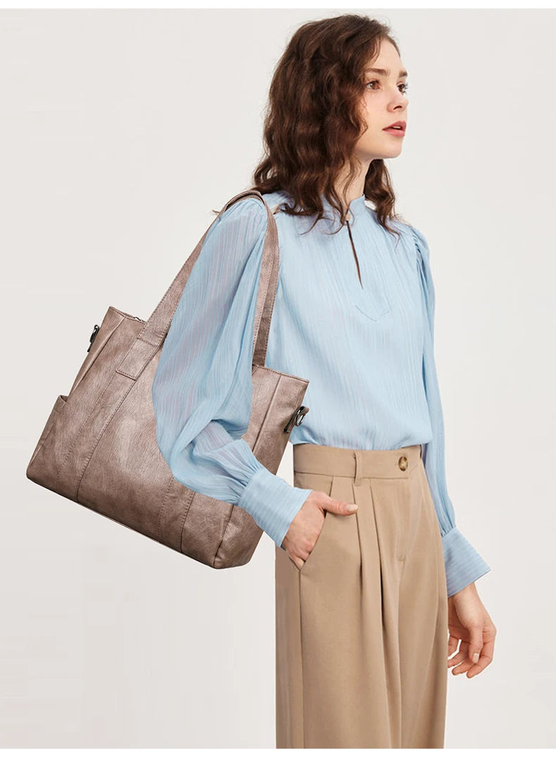 3 Set Women's New High-quality PU Leather Shoulder Cross-body Bags Luxury Designer Ladies Messenger Commuting Versatile Handbags