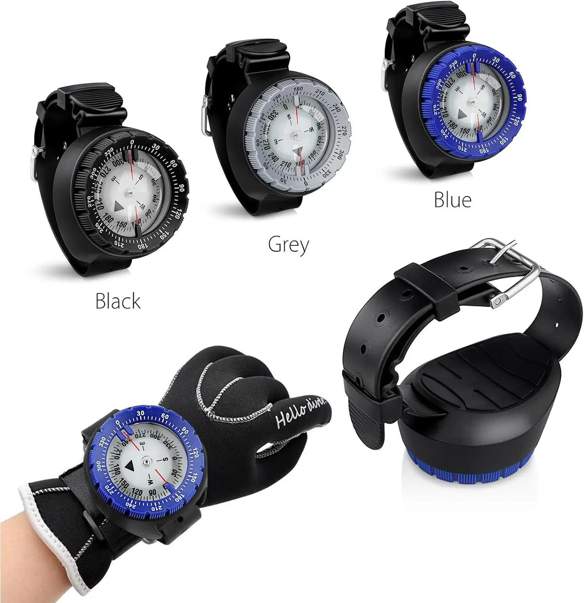 Digital Underwater 50m Diving Compass Professional Waterproof Navigator Digital Scuba Luminous Balanced Watch Swimming Outdoor