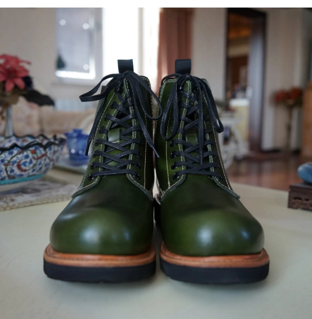 Goodyear-Head Cowhide Overalls Boots Biker Boots for Men