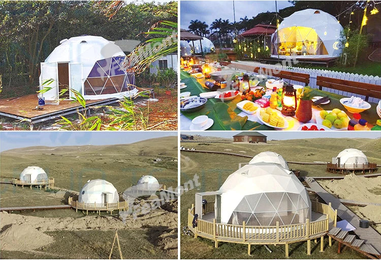 【Best-selling】FEAMONT Roof Pvc Heated Eco Prefab Transparent Geodesic Dome Hotel Glamping Tent House Desert Round Dome Tent For