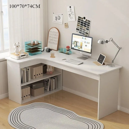 Corner Computer Desk Corner Desk Home Study Table Bedroom Girls Dresser Bookcase Integrated Desk