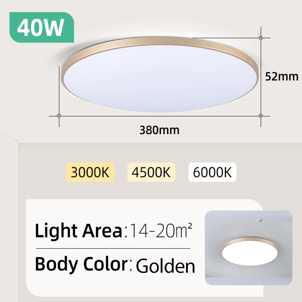 LED Ceiling Lamp 15W~50W Kitchen Light Fixture Bedroom Corridor Lustre Plat Led Lights Living Room Decor 220V Ceiling Chandelier