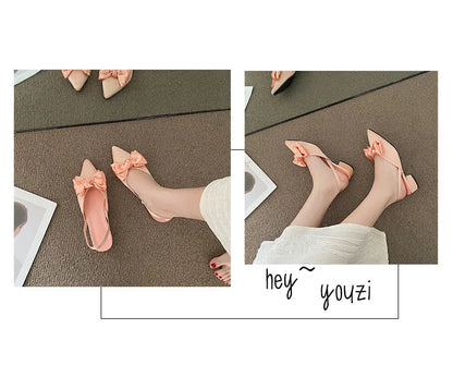 maogu Bow Polka Dot Pointed Toe Stiletto Sandals Luxury Sandals Women Designers Elegant Party Sandal 2023 Fashion Women Shoes 39