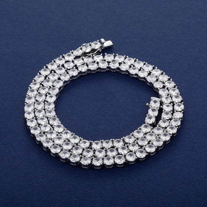 Luxury D VVS1 Moissanite Tennis Necklace 3/4/5/6mm 925 Sterling Silver for Women Exquisite Jewelry Simulated Diamond Gifts