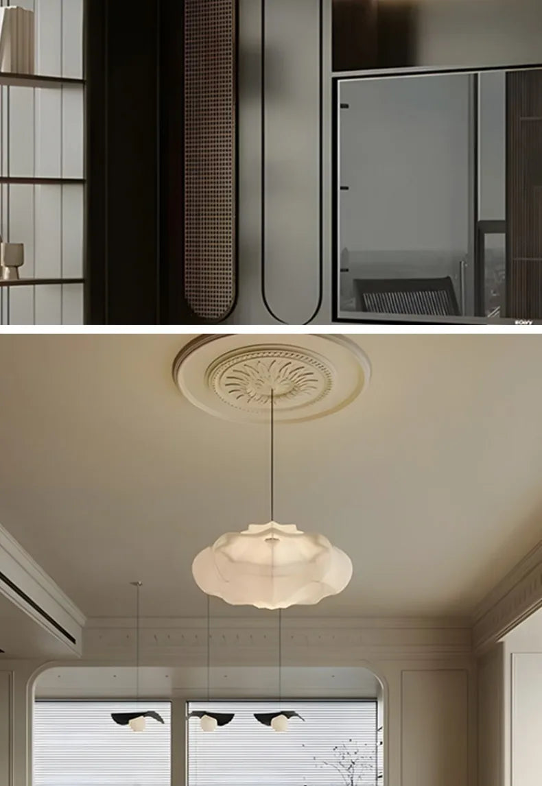 Japanese Wabi-sabi Fabric Art Decorative Pendant Lights LED E27 Silk Hanging Lamps Living/Tea Room Bedroom Restaurant Study Cafe