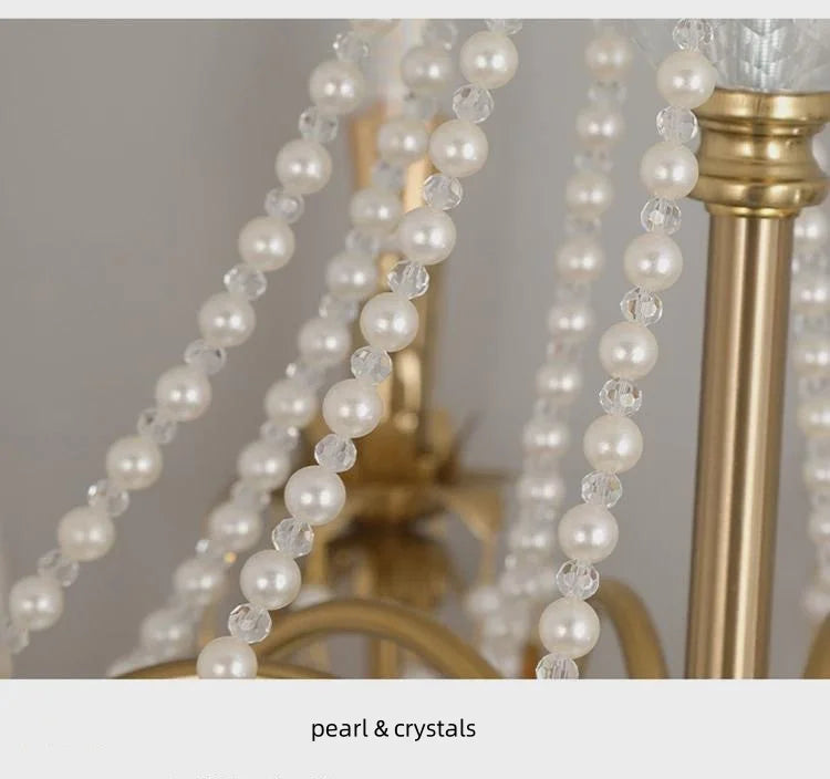 American Luxury Candle E14 Chandelier Living Room Lustre Crystal Hanging Lamp Copper Suspend Lamp Led Luminarias Decor Lamparas