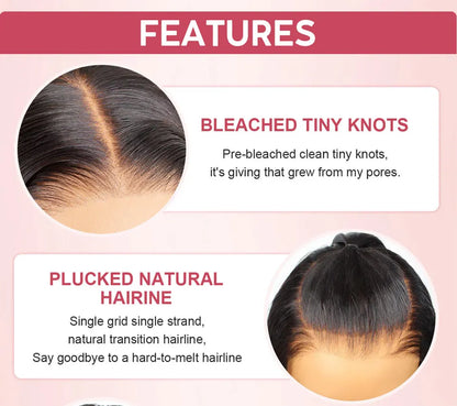 Straight Pull Go 13x6 Lace Wig with Elastic Drawstring 13x6 HD Lace Frontal Wig 5x5 Glueless Wigs Human Hair 13x4 Lace Front Wig