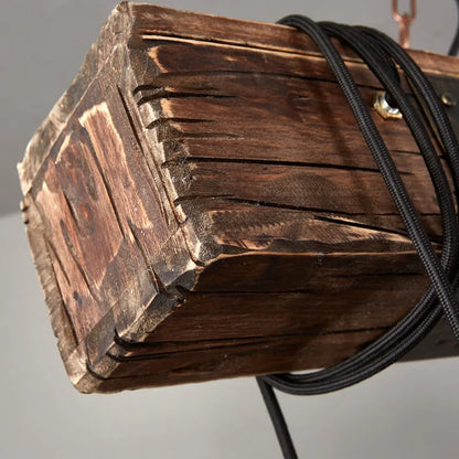 Retro Wood E27 LED Ceiling Lamp Antique Industrial Chandelier Lighting LOFT Bar luminaire Vintage Pendant Lights lustre