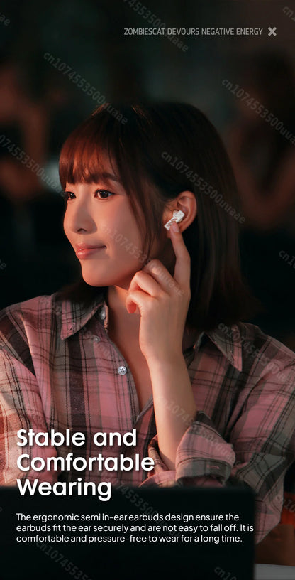 Zombies Cat B8 TWS Wireless Earbuds Necklace Design Bluetooth 5.4 Headphone ENC Call Noise Reduction Wireless Earphones with Mic