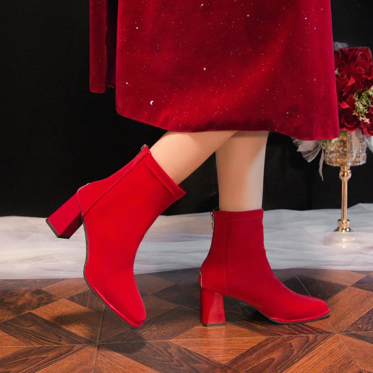 Big Red Boots Woman Shoes Wedding Bride Elegant Boot and Ankle Boots for Women Chunky Fashion Luxury Fashion High Heels on Offer