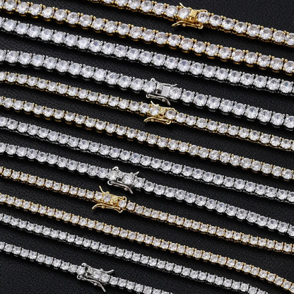 D VVS1 Moissanite Tennis Necklace 2-6MM 925 Sterling Silver Classics for Women Exquisite Jewelry Simulated Diamond Necklaces