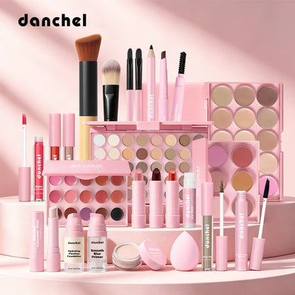 All In One Makeup Set Gathering All Cosmetic Including Base Makeup, Concealer, Contour ,Powder Blusher, Eyebrow Eye, Lip Makeup