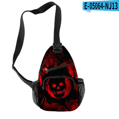 Fashion Youthful Halloween Skeleton Boys/Girls 3D Printed Chest Bags Oxford Waterproof Sports Crossbody Travel Bag Shoulder Bags