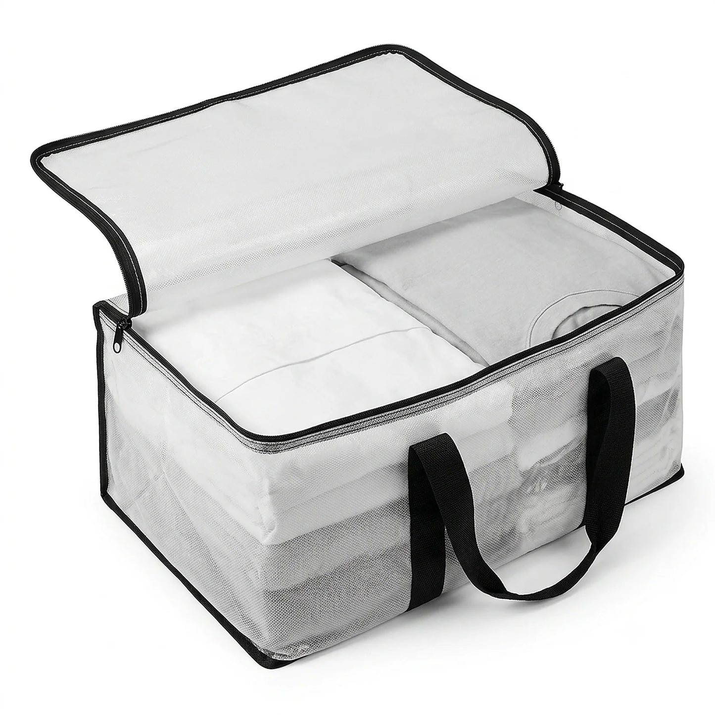 Zoyiancy 8 Pack 24 Gallon Clear Extra Large Moving Bags with Lids, Heavy Duty Clothes Storage Totes with Reinforced Handles for Home Storage Organization