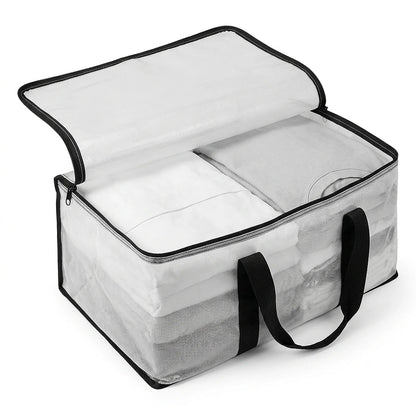 Zoyiancy 8 Pack 24 Gallon Clear Extra Large Moving Bags with Lids, Heavy Duty Clothes Storage Totes with Reinforced Handles for Home Storage Organization