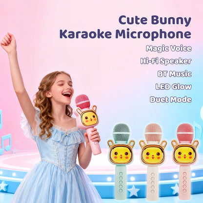 Wireless Karaoke Microphone Bluetooth Speaker LED Light Portable Singing Mic with Voice Changer for Kids Adults Party Outdoor Birthday Gift Car Travel Home KTV Rechargeable Handheld Karaoke Machine Christmas Present Fun Toy C