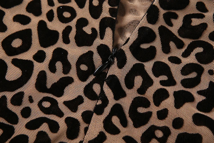 Sisterlinda Midnight Y2K Jumpsuits Hipster Leopard Print Full Sleeve Round Neck Slim Overalls Female Trend Party Club One Piece