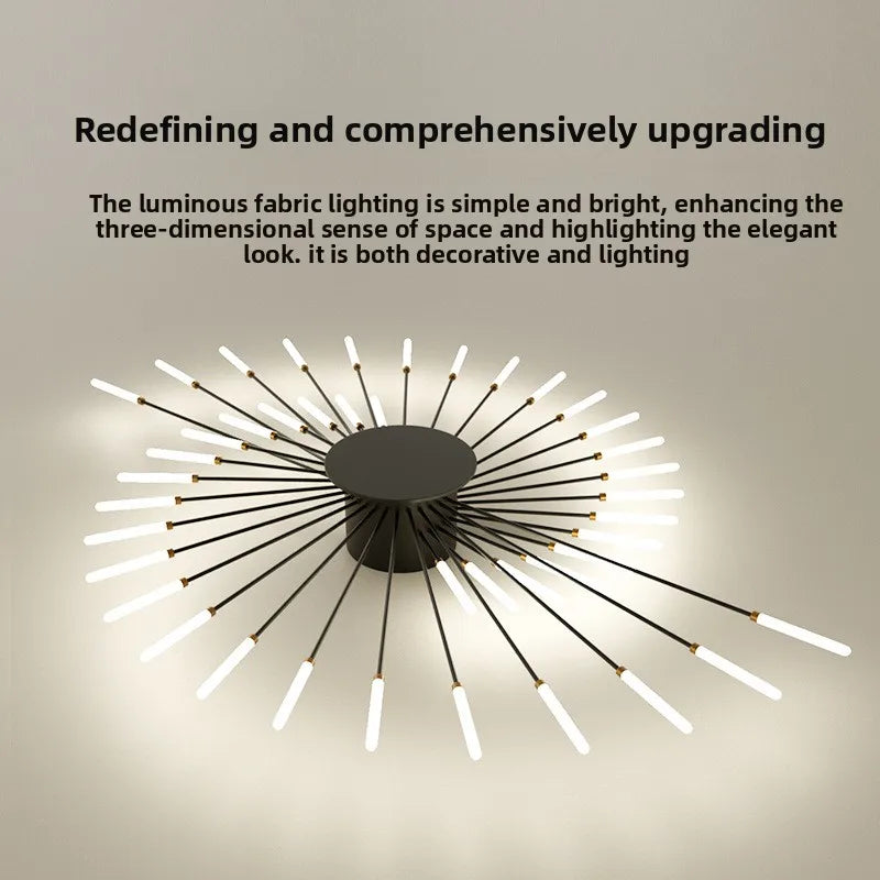 Minimalist LED Ceiling Lamp, Elegant Swirl Firework Design for Living Room, Bedroom, Dining Room