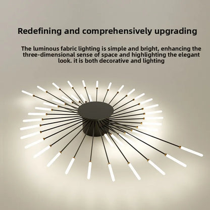 Minimalist LED Ceiling Lamp, Elegant Swirl Firework Design for Living Room, Bedroom, Dining Room