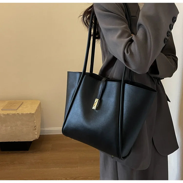 Branded Designer Shoulder Tote Bags For Women Soft PU Leather 2-IN-1 Big Capacity Shopper Tote Set 2025 Luxury Designer Handbags