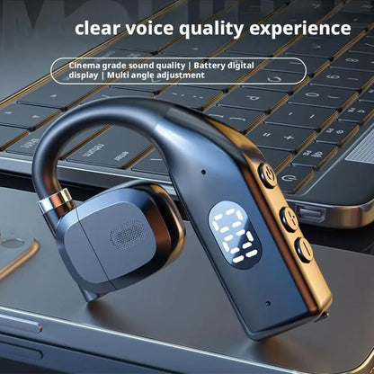2PCS Bluetooth Ear Hooks Rotatable Earphones LED Digital Display Wireless Sport Headphones Long Battery Life Headset