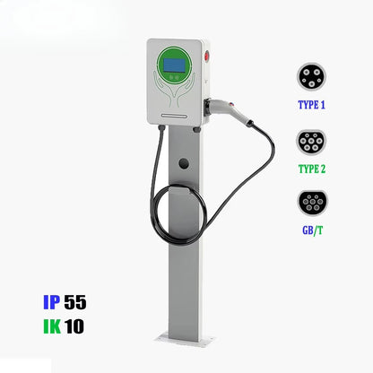 Commercial Use  4.3-Inch IP66 Protected 7KW 22KW 32A 5m Cable New GB Standard Wall-Mounted Charging Station for EV Cars