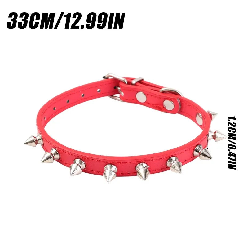 Pet Sharp Spiked Dog Collar Studded Anti Bite Leather Studded Collars Pet Neckwear Tactical Adjustable Safety Collars Products