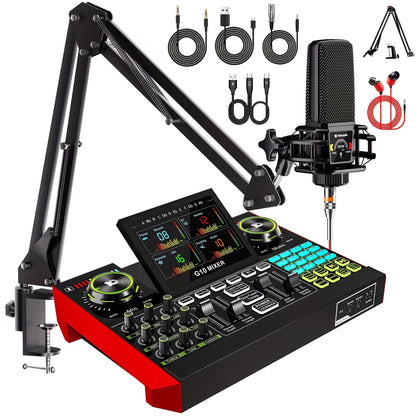 Tenlamp G10 Professional Microphone Bundle with Voice Changer & Reverb Kit for Podcasting, Influencers, Kols, Singing, Gaming, And Djing. This Controller Equipment Is Designed for Studio-Quality Recording And Electronic Music