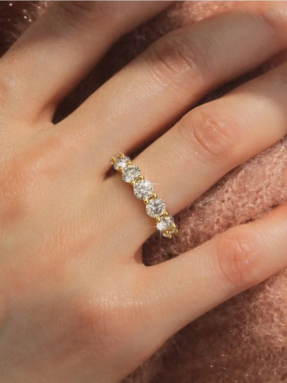 925 Sterling Silver Fashion Gorgeous Shiny Round Zircon Ring For Women Engagement Wedding Party Luxury High Quality Fine Jewelry