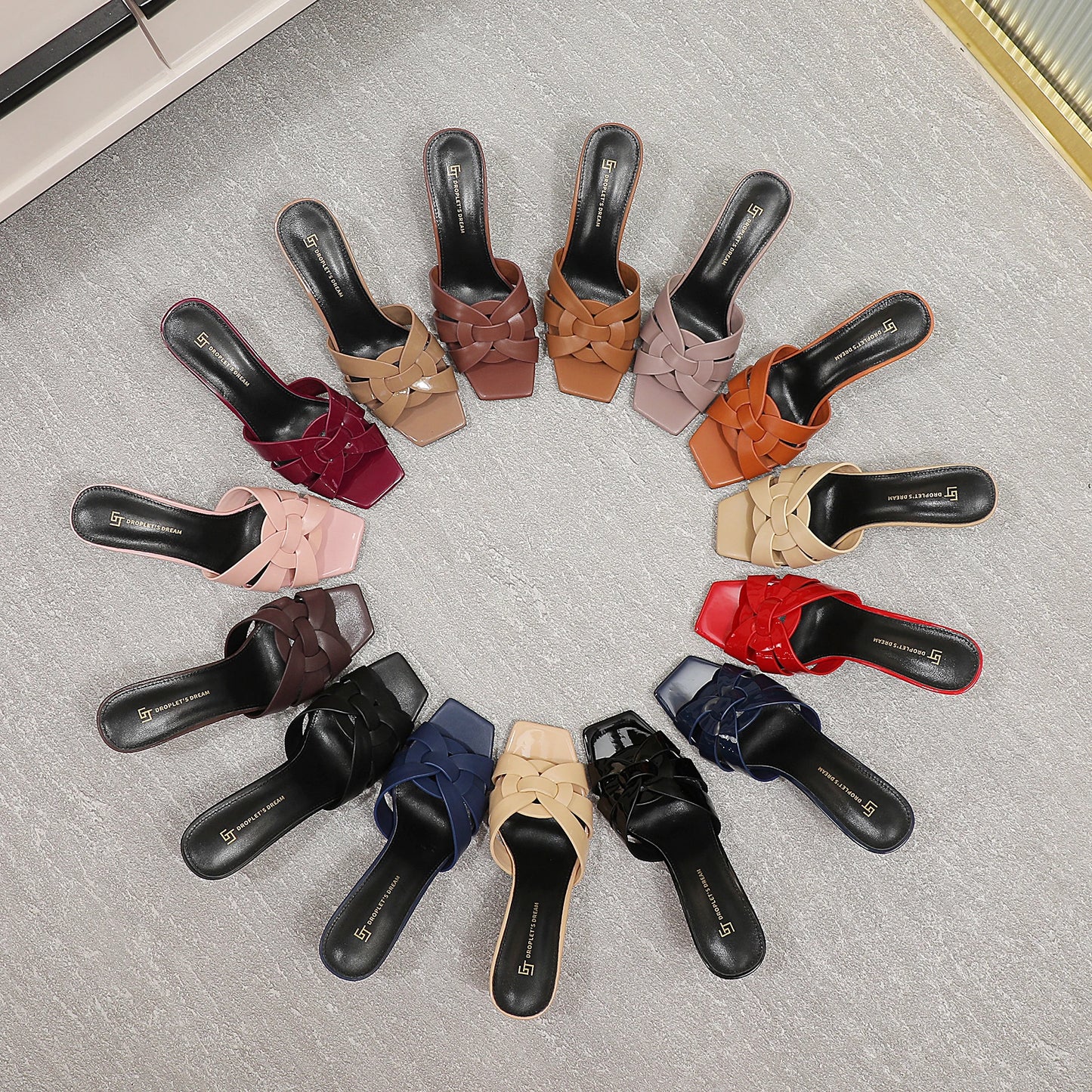 Summer Elegant Women High Heels Leather Fish Mouth Slippers Woman Fashion Shoes Luxury Party Shoes Plus Size Shoes for Women