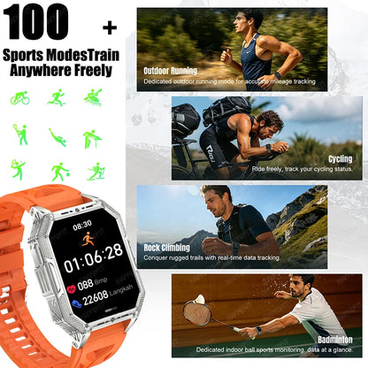 2026 newhigh-endoutdoorhikingadventuresmartwatch,1400mAh large battery,wirelesscommunication,voiceassistant,heartrate monitoring