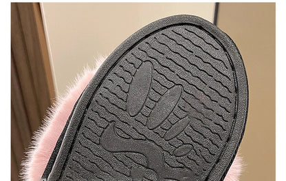 Perle Fluffy Slippers Home Winter Casual Designer Shoes Women 2025 New Luxury Indoor Plush Slides Girls Fashion Elegant Footwear
