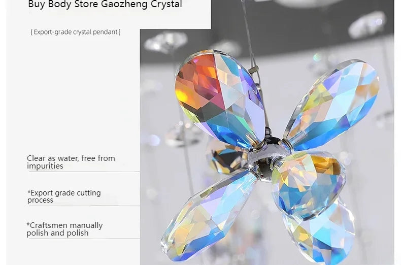 Vintage Crystal Ceiling Pendant Shining Creative LED Hanging Lamp Living Room Restaurant Chandelier Mood Light Indoor Lights