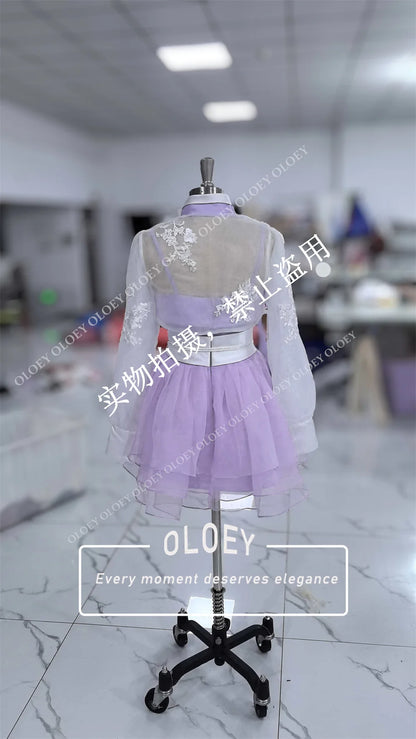 OLOEY Customized Hanbok 2026 Short Korea Performance Prom Dresses Wedding Photo Shoot Mini Reception Gown Party Dress