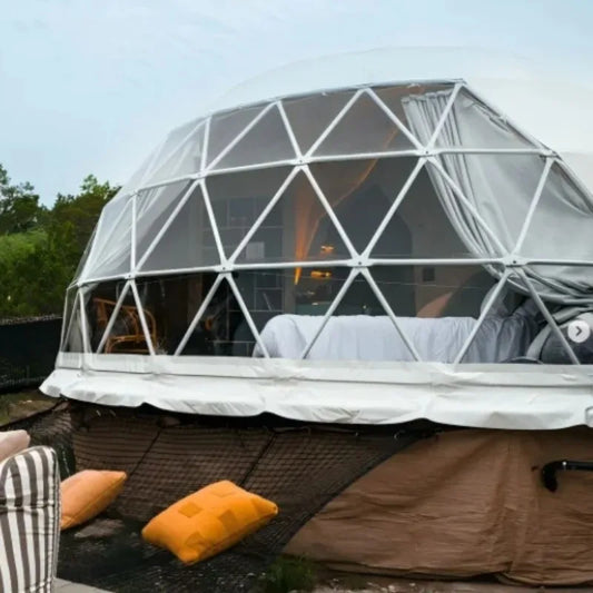 6M Durability Geodesic Dome PVC Tent Spherical Tent Hotel Resort Outdoor Luxury Glamping Dome Starry Tent for Outdoor Living