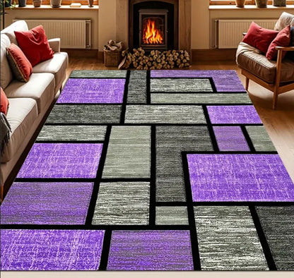 Black Geometric Large Carpet Light Luxury European and Carpet Home Sofa Tea Table Mat Indoor Outdoor Carpet Floor Mat Decoration