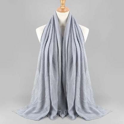 Women Plain Cotton Scarf Head Hijab Wrap Solid Full Cover-up Shawls Foulard Femme Headband Crinkle Muslim Hijabs Store 2024 NEW