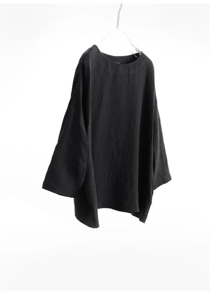 Plus-Size Women's Clothing~Hemp Long-Sleeved Shirt, Casual Sun-Protective Top, New Spring/Summer 2026 Style
