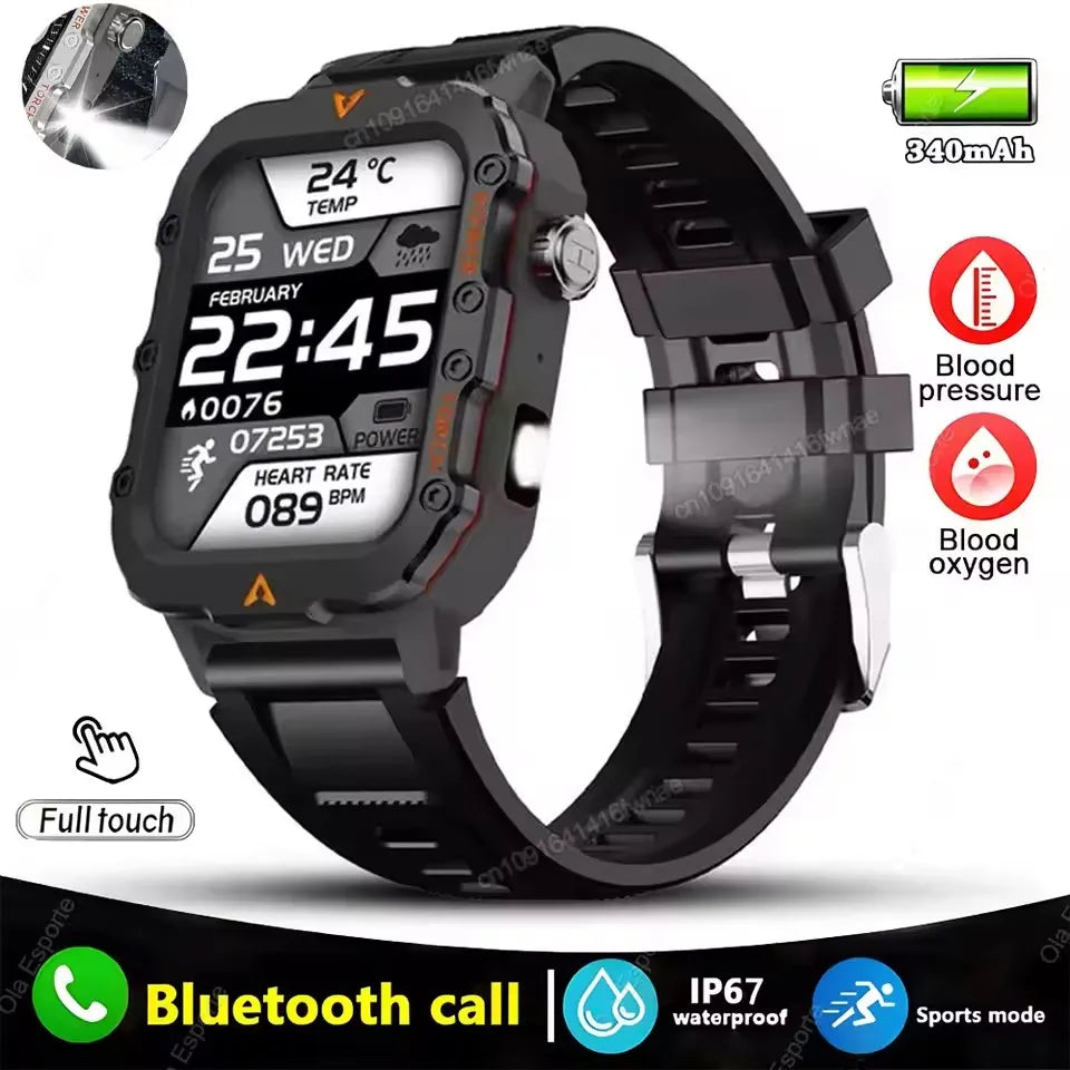 2026 New Rugged Military GPS Smart Watch Men Bluetooth Call Health Monitoring Sports 5ATM Waterproof Smartwatches Man Pk HW12